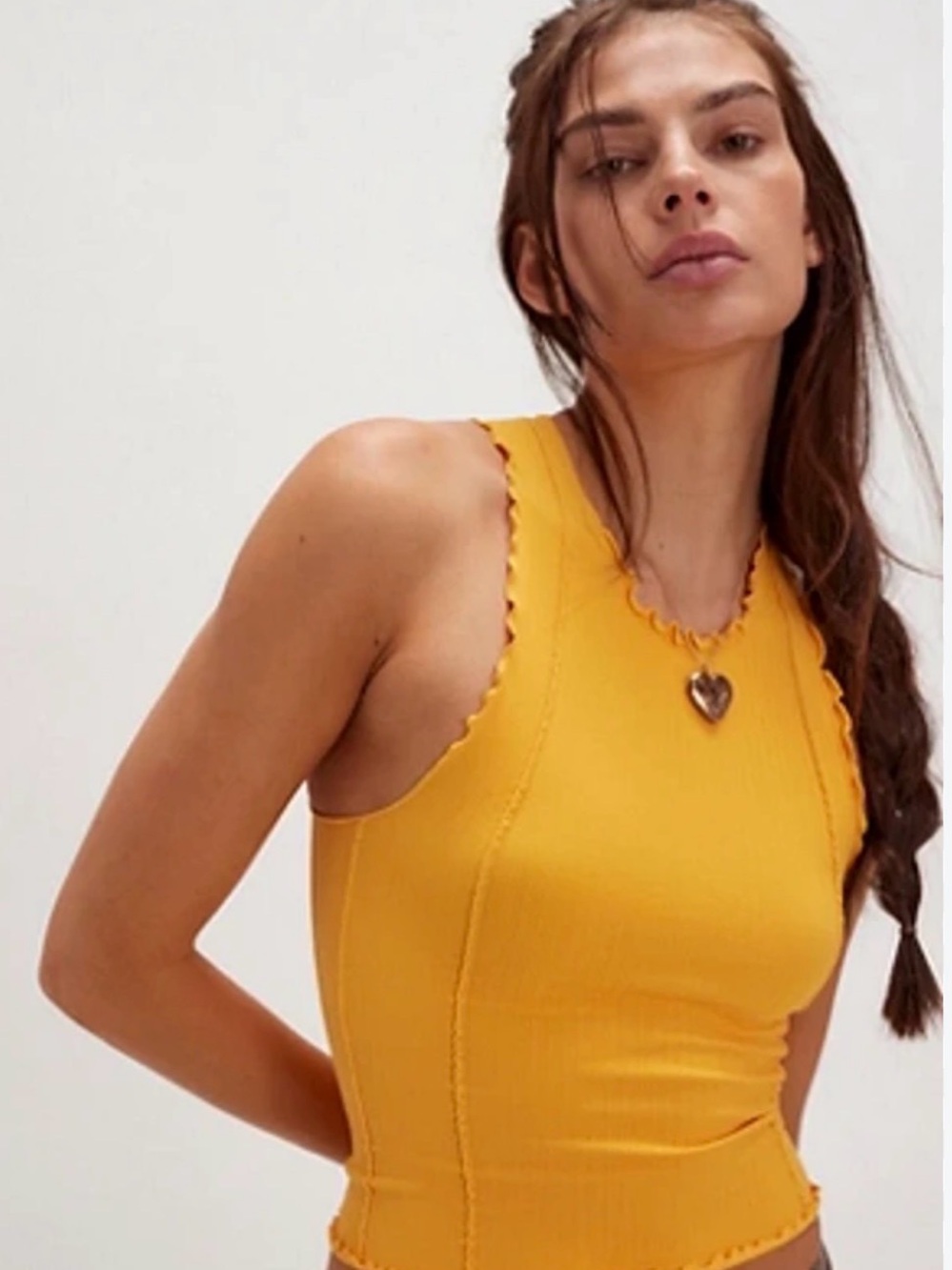Free People Better This Way  Ribbed Tank NWT- mustard